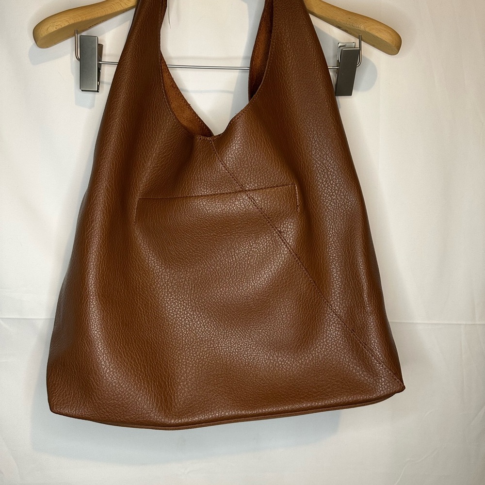 Banana Republic Factory Brown Vegan leather slouchy tote bag NWT